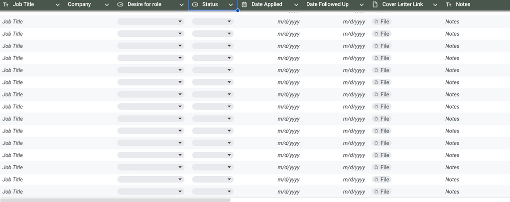 Best Job Searching Google Sheets Template