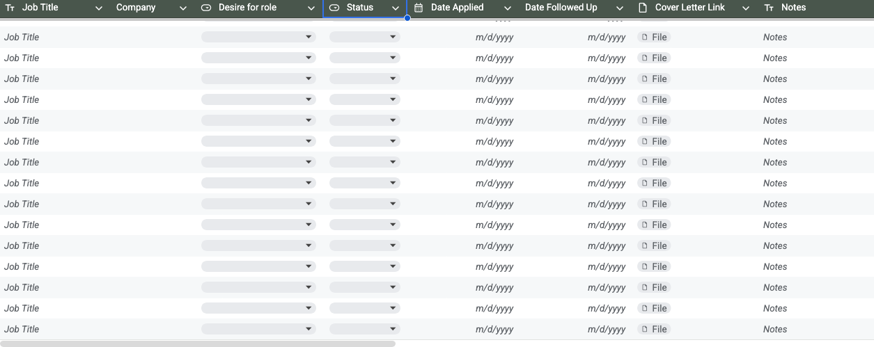 Best Job Searching Google Sheets Template
